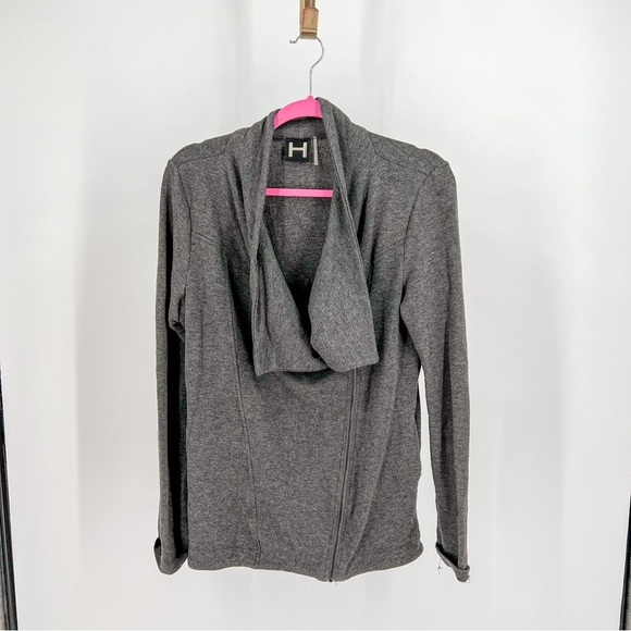 H By Bordeaux asymmetrical gray sweater - Picture 1 of 5